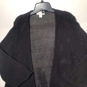 CJ Banks Black Open-Front Cardigan